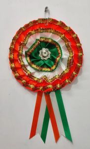 3 Kali Khajuri Tiranga Satin Ribbon Badges