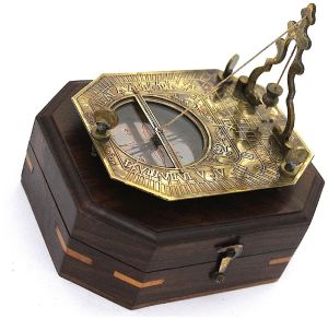 Pendulum Sundial Compass With Wooden Box