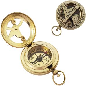 Push Button Pocket Sundial Compass