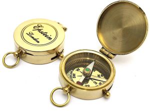 Solid Brass Lid Directional Compass