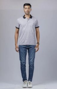 Mens Polyester Grey Polo T-Shirts