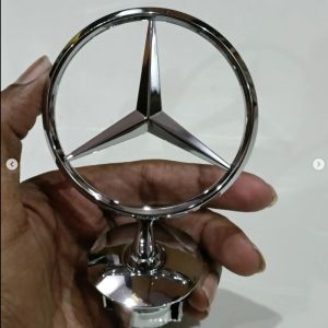 Stainless Steel White Mercedes Benz limited edition golden bonnet emblem