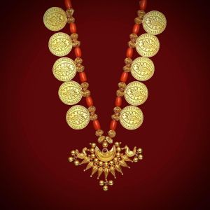 Antique Gold Coral Necklace
