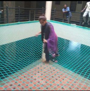 Terrace covering safety nets