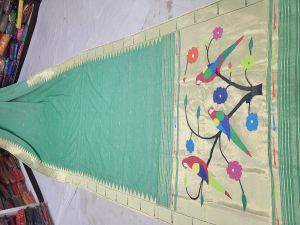 handmade single muniya cotton silk saree