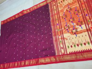 pure silk handloom double pallu paithani saree