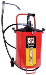20kg Hand Operated Grease Dispensers with Hose, Gun &amp;amp; Wheels