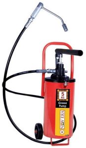5kg Hand Operated Grease Dispensers with Hose, Gun &amp;amp; Wheels