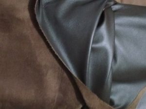 Plain Dark Brown Leather Fabric