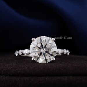 Round Brilliant Excellent Cut Lab Diamond Solitaire Engagement Ring