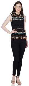 Women Crochet Beaded Top