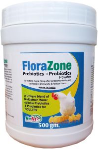 (Prebiotics & Probiotics For Poultry) (Florazone 500 Gm.)