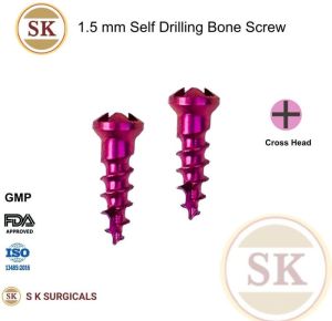 Oral Maxillofacial Self Drilling 1.5 MM Titanium Mini Bone Screw