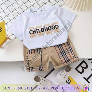 Printed Kids Boys T Shirt with Shorts