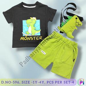 Kids Boys T Shirt and Shorts Set With Accesories
