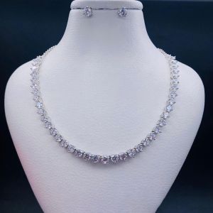 925 Sterling Silver Circular Grace Choker Necklace Set