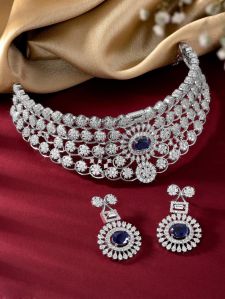 925 Sterling Silver Floral Elegance Choker necklaces set