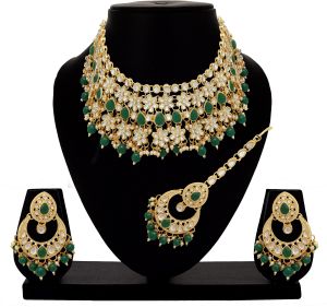 Blossoming Bride Kundan Choker Necklace  Set