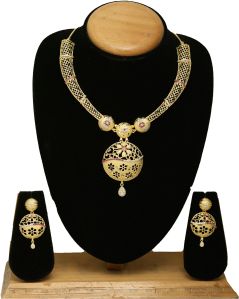 Floral Dreams Gold plated Stone Studded Choker Necklace set