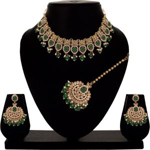 tilak elegance floral pearl reverse ad necklace set