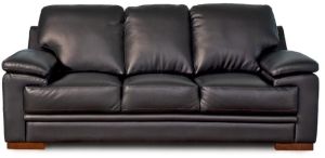 Leather sofa Black