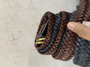 woven leather belts