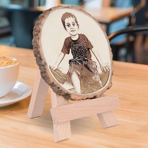 Wooden Slice Engraved Photo
