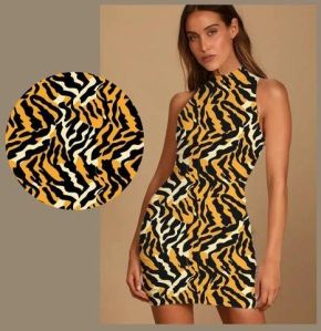 Tiger Stripes Viscose Cotton Fabric