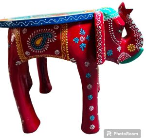 wooden elephant stool handicraft