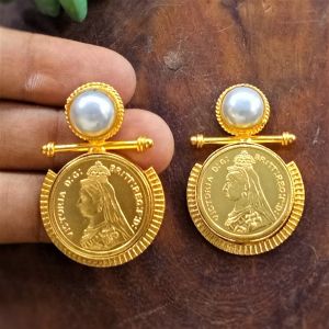 Brass Vintage Coin Earrings