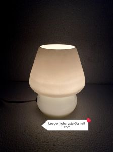 Leader High Crystal Mushroom Lamp In white Murano Glass