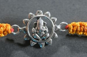 Divine Lord Ganesh Silver Rakhi