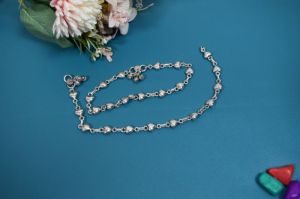 Trendy Heart Sequence Silver Anklets