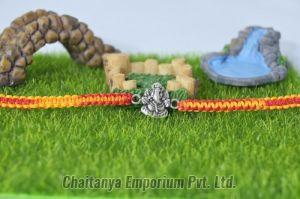 Divine Lord Ganesh Design Silver Rakhi, Technics : Machine Made