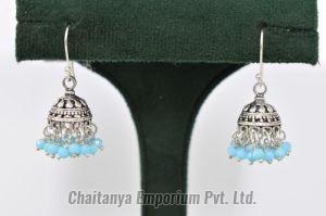 Jali Tokri Drop Dangler Silver Earrings