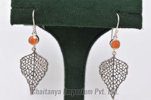 Stylish Leaf Silver Earrings