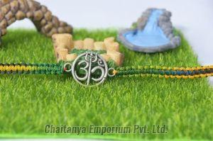 Trisul Om Design Silver Rakhi