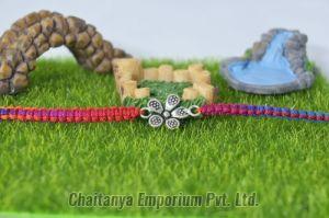 Vibrant Floral Silver Rakhi