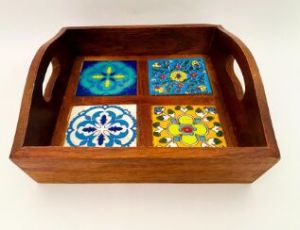 CARVED WOODEN TRAY