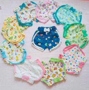 Fancy Printed Baby Girls Shorts With Bow