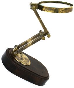 brass magnifying glasses wooden Base