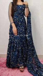 printed saree gown