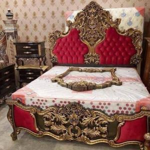 Antique King Size Wooden Bed For Home Furniture