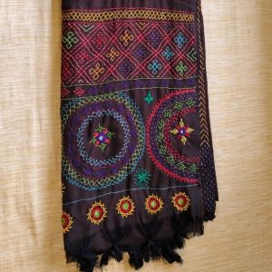 Handloom cotton saree with Lambani hand embroidery