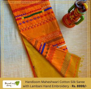Handloom Maheshwari Cotton Silk Saree