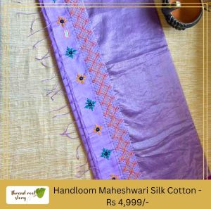 Handloom Maheshwari Silk Cotton Saree