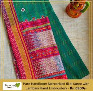 Pure Handloom Mercerised Ilkal Saree