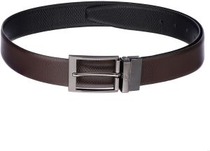 Kara Black & Brown Reversible Textured Leather Belt for Men
