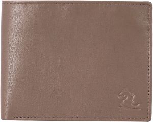 kara mens beige 3 card holder slot leather wallet