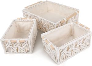 White Macrame Storage Basket